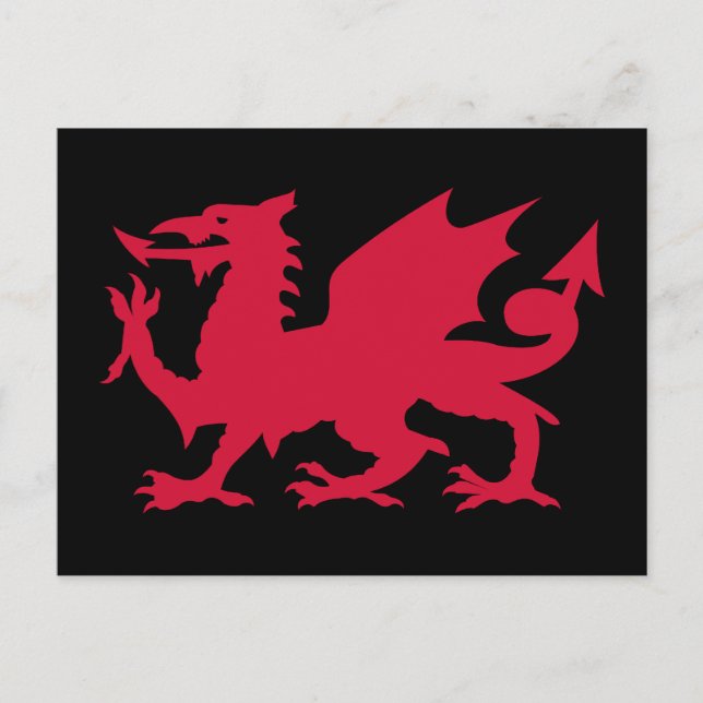 Roter walisischer Drache Postkarte (Vorderseite)