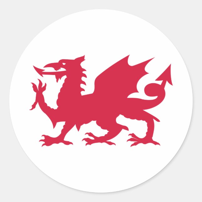 Roter walisischer Drache Runder Aufkleber (Vorderseite)
