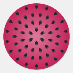 Roter Wassermelone mit Samen Runder Aufkleber
