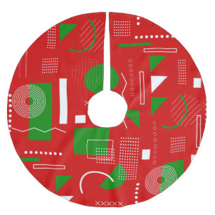 roter Weihnachten Memphis vintage geometrisch 1990 Polyester Weihnachtsbaumdecke