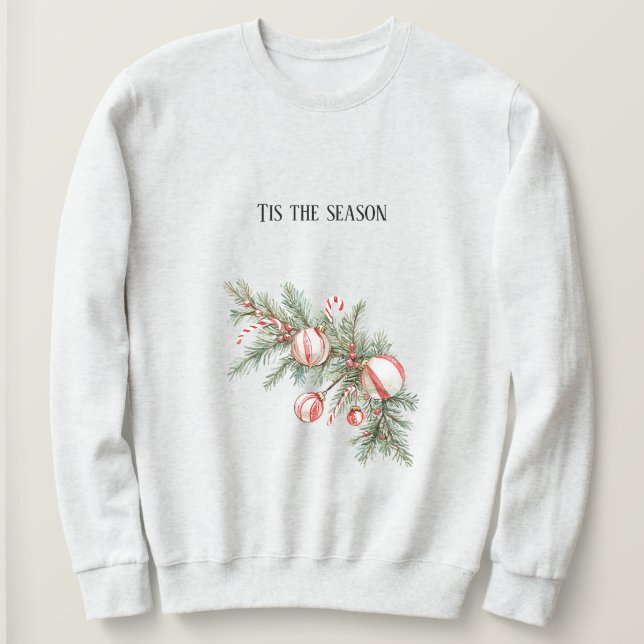 Roter Weihnachts-Lutscher Sweatshirt (Design vorne)