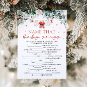 Roter Weihnachts-Name-Dieses-Baby-Lied-Baby-Shower Einladung