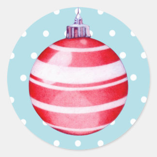 Roter Weihnachtsaufkleber Runder Aufkleber