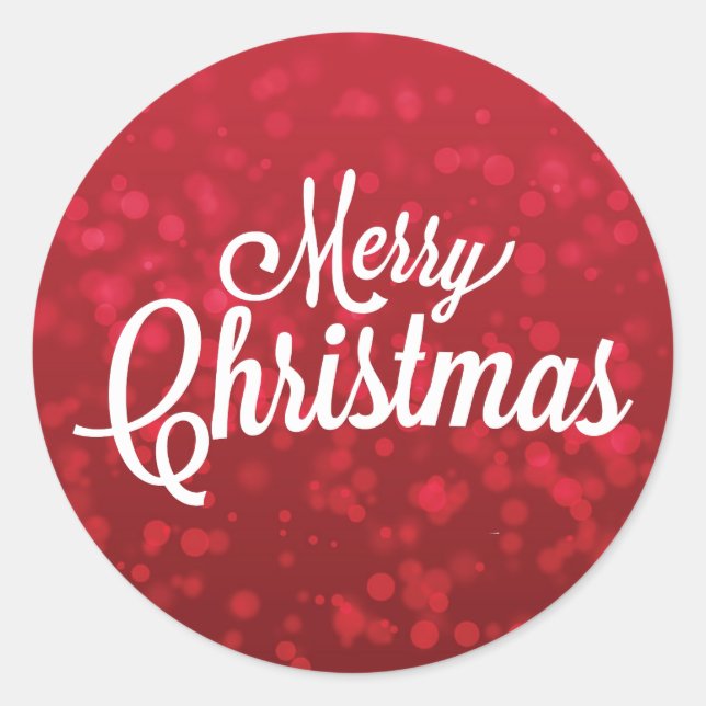 Roter Weihnachtsaufkleber Runder Aufkleber (Vorderseite)