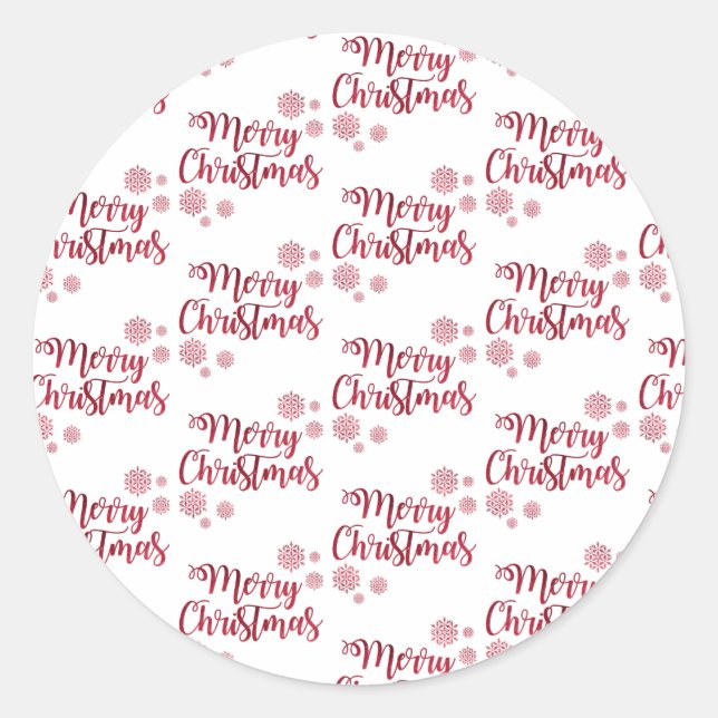 Roter Weihnachtsaufkleber Runder Aufkleber (Vorderseite)