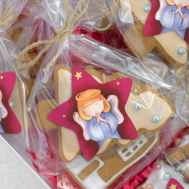 Roter Weihnachtsaufkleber Stern-Aufkleber (Von Creator hochgeladen)