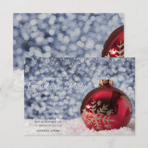 Roter Weihnachtsball, Licht Unternehmensweihnachts Einladung