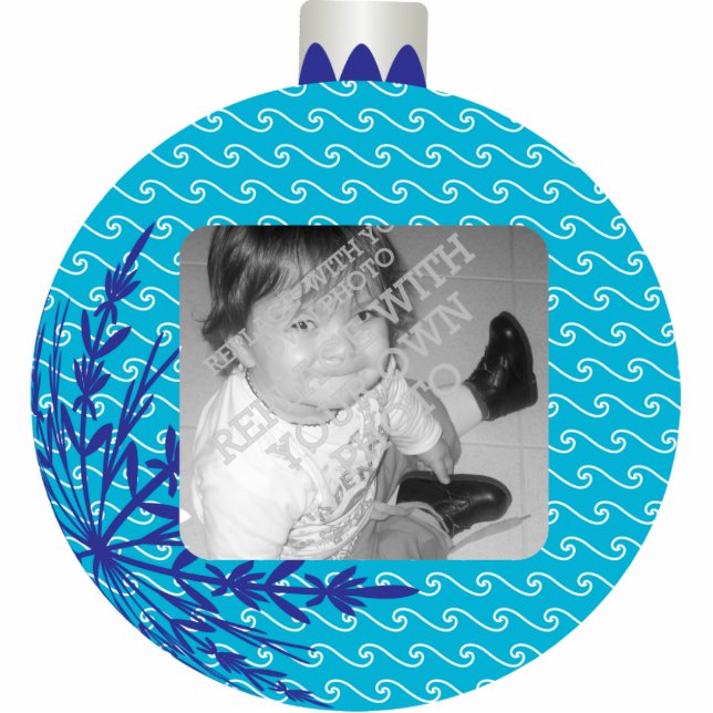 Roter Weihnachtsball-Rahmen Fotoskulptur Ornament (Vorne)