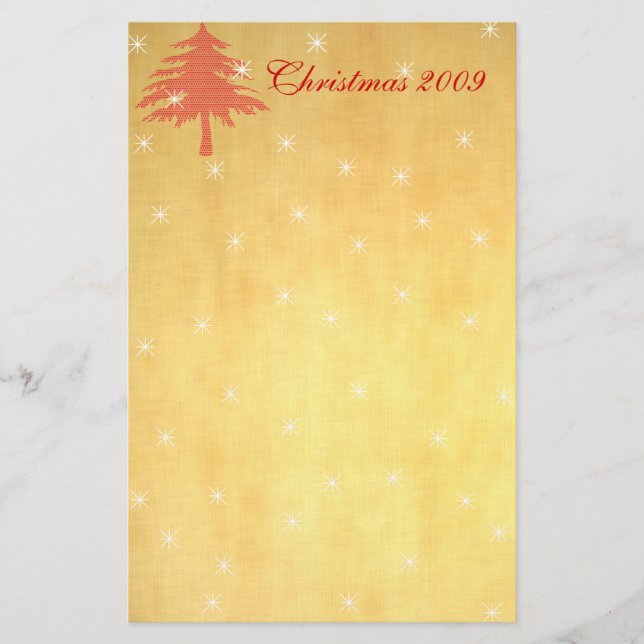 Roter Weihnachtsbaum mit Stars Stationery Briefpapier (Vorderseite)