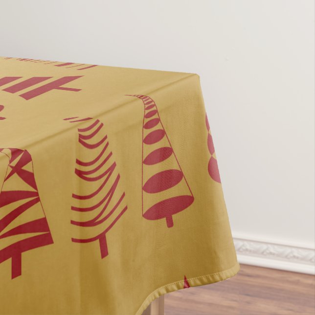 Roter Weihnachtsbaum modern in Gold Tischdecke (Beispiel)