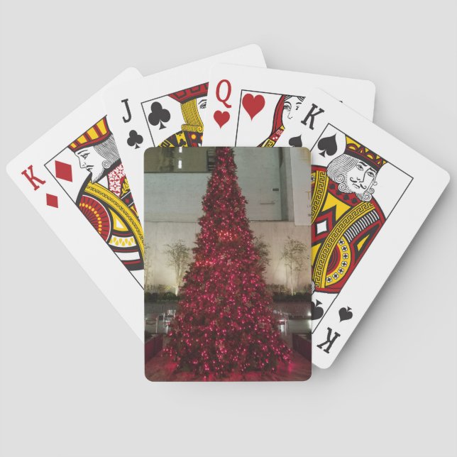 Roter Weihnachtsbaum - NYC Spielkarten (Rückseite)