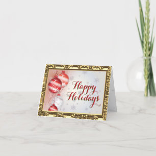 Roter Weihnachtsbaum Ornament mit Gold Border Karte