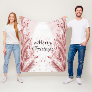 Roter Weihnachtsbaum Schneedekoration Schöne Fleecedecke