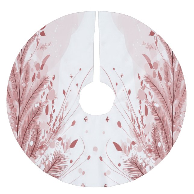 Roter Weihnachtsbaum Schneedekoration Schöne Polyester Weihnachtsbaumdecke (Vorderseite)