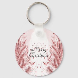 Roter Weihnachtsbaum Schneedekoration Schöne Schlüsselanhänger