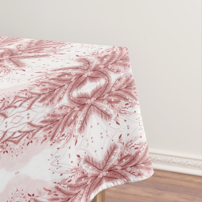 Roter Weihnachtsbaum Schneedekoration Schöne Tischdecke (Beispiel)