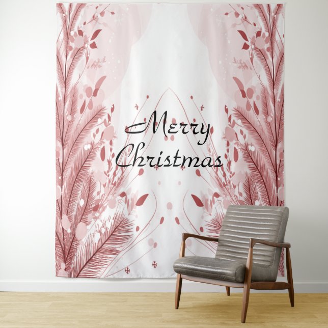 Roter Weihnachtsbaum Schneedekoration Schöne Wandteppich (Beispiel)