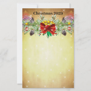 Roter Weihnachtsbaum Sterne Gold Lights Garland Briefpapier