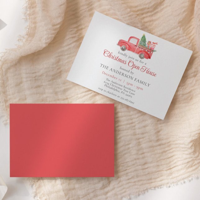 Roter Weihnachtsbelag Weihnachtsfest im Freien Hau Einladung (Von Creator hochgeladen)