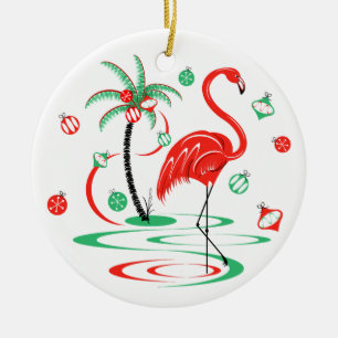 Roter Weihnachtsbrand Baubles Keramik Ornament
