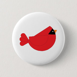 Roter WeihnachtsKardinals-Vogel Button