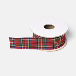 Roter Weihnachtskarostoff Ripsband