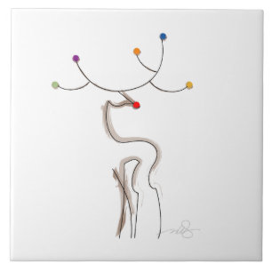 Roter Weihnachtsmann Fliese