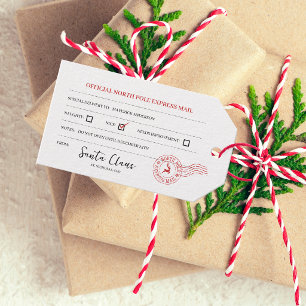 Roter Weihnachtsmann Nordpol Nice List Weihnachten Geschenkanhänger