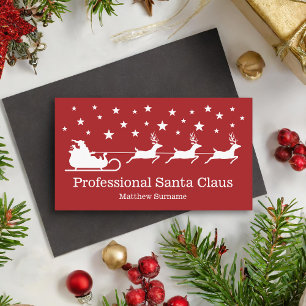 Roter Weihnachtsmann-Schlitten Professioneller Wei Visitenkarte