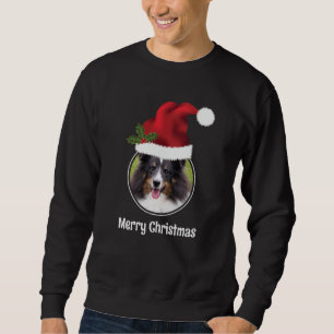 Roter Weihnachtsmannhut benutzerdefinierte Foto-Vo Sweatshirt