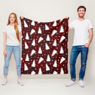 Roter Weihnachtsmuster-Flanelldecke Fleecedecke
