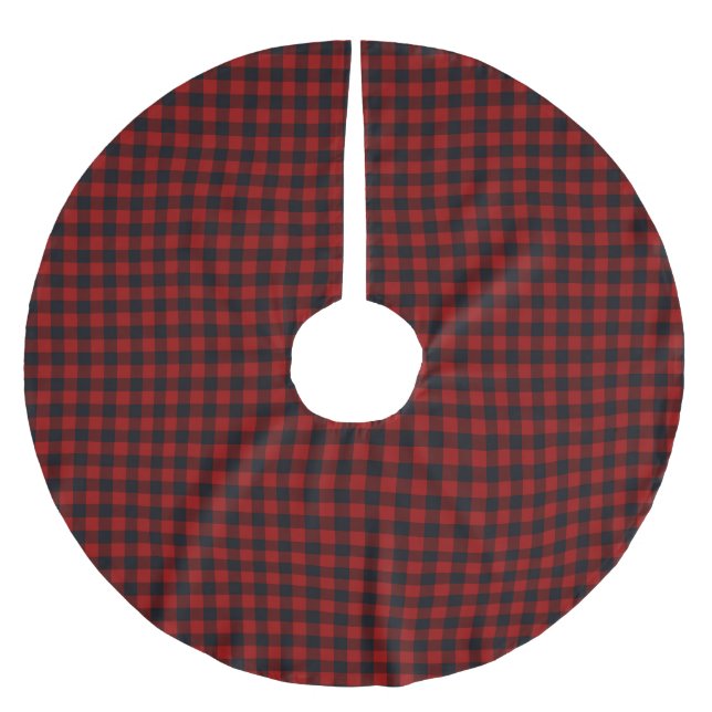 Roter Weihnachtsmuster  Polyester Weihnachtsbaumdecke (Vorderseite)