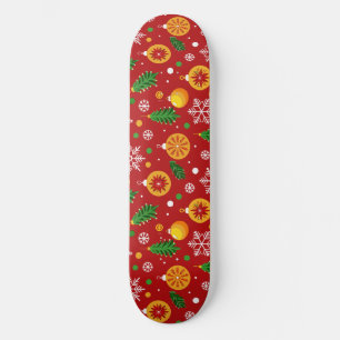 Roter Weihnachtsmuster Skateboard