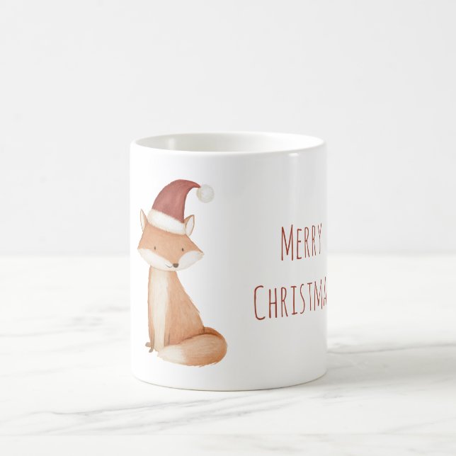 Roter Weihnachtsmützenfuchs Kaffeetasse (Mittel)