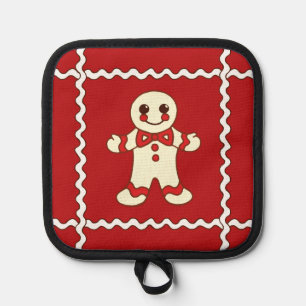 Roter Weihnachtsplätzchen-Topflappen Topflappen