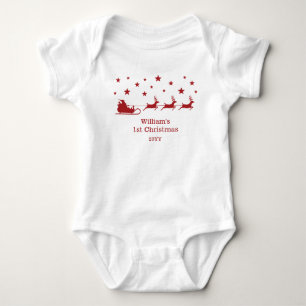 Roter Weihnachtsschlitten von Santa Mein erstes We Baby Strampler