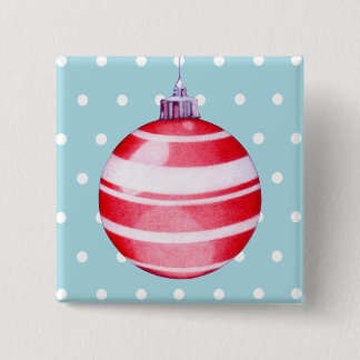 Roter Weihnachtsschmuck Button