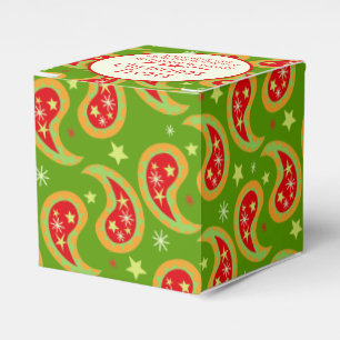 Roter Weihnachtsstar-Paisley-Geschenkboxen Geschenkschachtel