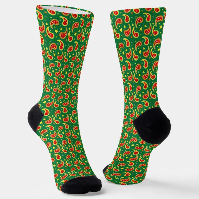 Roter Weihnachtsstar Socken (Gewinkelt)