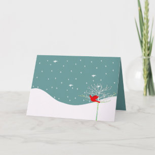 Roter Weihnachtsvogel Feiertagskarte