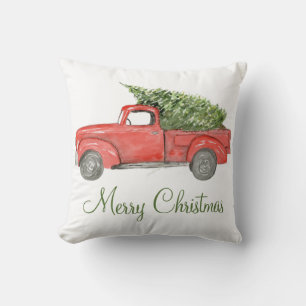 Roter Weihnachtswagen Kissen
