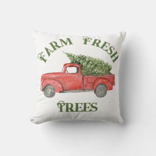 Roter Weihnachtswagen Kissen