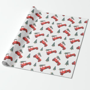 Roter Weihnachtswagen Wasserfarbe Urlaub Geschenkpapier