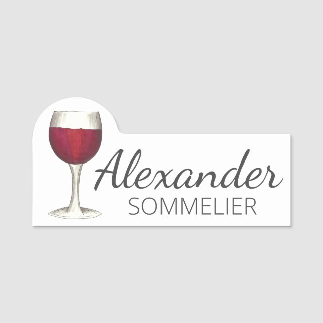 Roter Wein Bar Gletscher Weinkeller Weinkultur und Namensschild (Vorderseite)