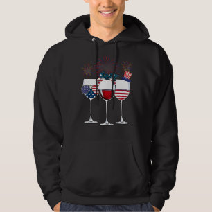 Roter Wein & Blau 4. Juli Rot Weiß und Blau gewinn Hoodie