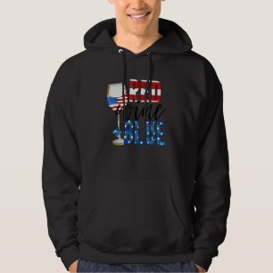 Roter Wein & Blau 4. Juli Wein Rot Blau Wi Hoodie