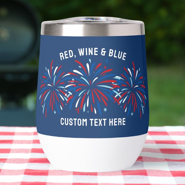 Roter Wein & Blauer Feuerwerk 4. Juli Custom (Von Creator hochgeladen)
