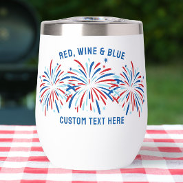 Roter Wein & Blauer Feuerwerk 4. Juli Custom