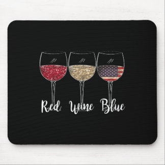 Roter Wein Blauer Wein Gles Usa Flagge 4. Juli Pat Mousepad