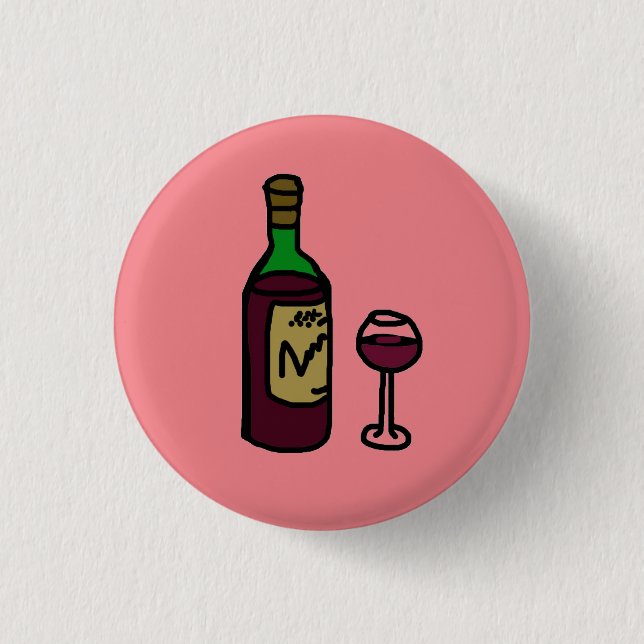 Roter Wein Button Abzeichen (Vorderseite)